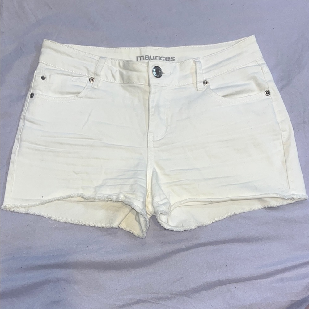 Maurices Cream Jean Shorts